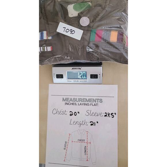 Anthropologie Military Embroidered 80s Jacket Top Small Boho Army Button Up - Picture 6 of 13